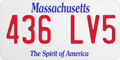 MA license plate 436LV5