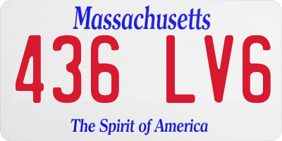 MA license plate 436LV6