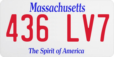 MA license plate 436LV7