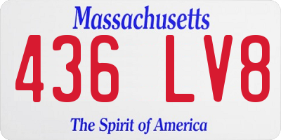 MA license plate 436LV8
