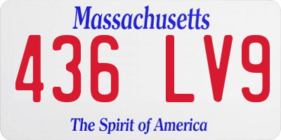 MA license plate 436LV9