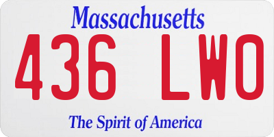 MA license plate 436LW0