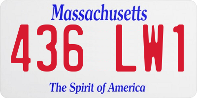 MA license plate 436LW1