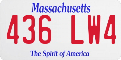 MA license plate 436LW4