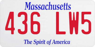 MA license plate 436LW5
