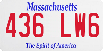 MA license plate 436LW6