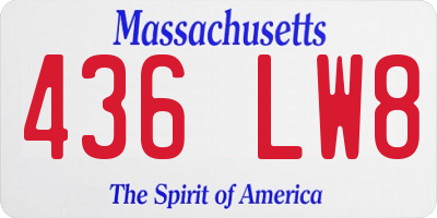 MA license plate 436LW8