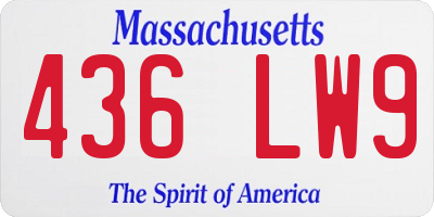 MA license plate 436LW9