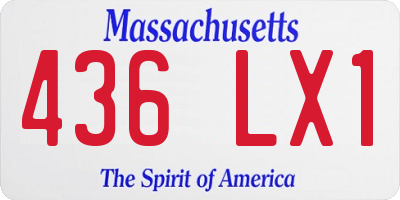 MA license plate 436LX1