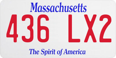 MA license plate 436LX2