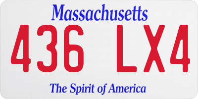 MA license plate 436LX4