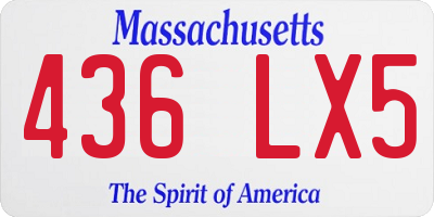 MA license plate 436LX5