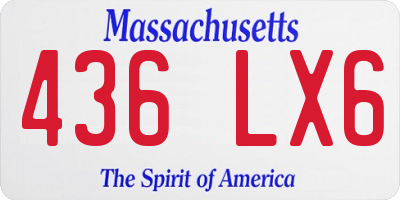 MA license plate 436LX6