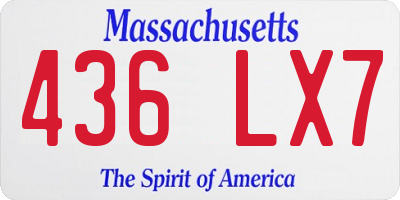 MA license plate 436LX7