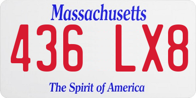 MA license plate 436LX8
