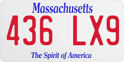 MA license plate 436LX9