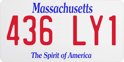 MA license plate 436LY1
