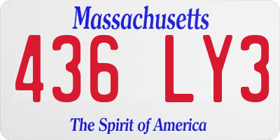 MA license plate 436LY3