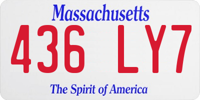 MA license plate 436LY7