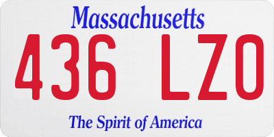MA license plate 436LZ0