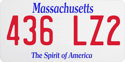 MA license plate 436LZ2