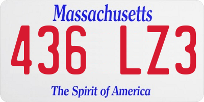 MA license plate 436LZ3