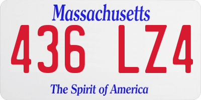 MA license plate 436LZ4