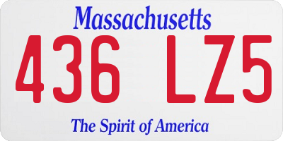MA license plate 436LZ5