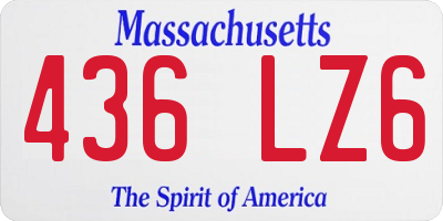 MA license plate 436LZ6