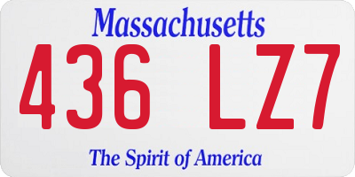 MA license plate 436LZ7