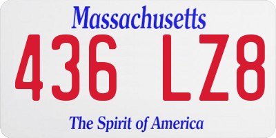 MA license plate 436LZ8