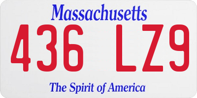 MA license plate 436LZ9