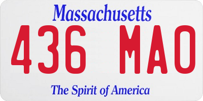 MA license plate 436MA0