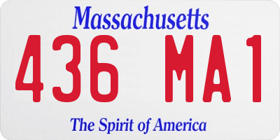 MA license plate 436MA1