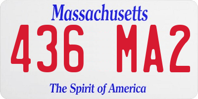 MA license plate 436MA2