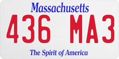 MA license plate 436MA3