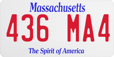 MA license plate 436MA4
