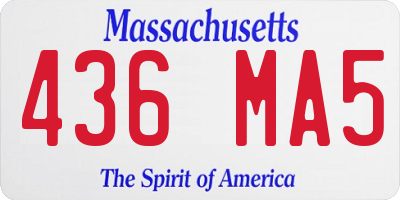 MA license plate 436MA5