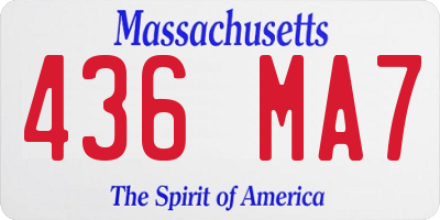 MA license plate 436MA7