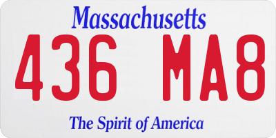 MA license plate 436MA8