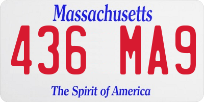 MA license plate 436MA9