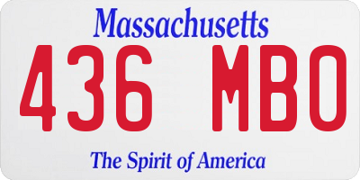 MA license plate 436MB0