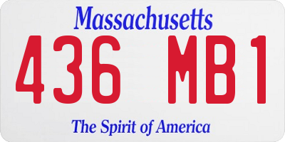MA license plate 436MB1