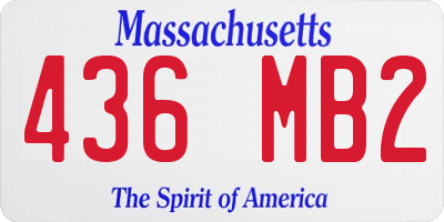 MA license plate 436MB2