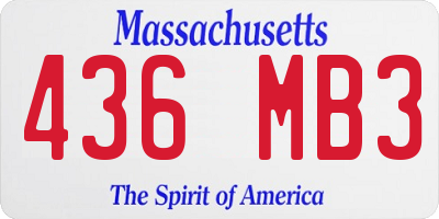 MA license plate 436MB3