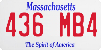 MA license plate 436MB4