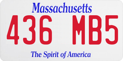 MA license plate 436MB5