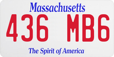MA license plate 436MB6