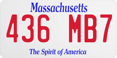 MA license plate 436MB7
