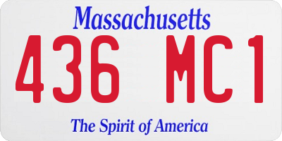 MA license plate 436MC1